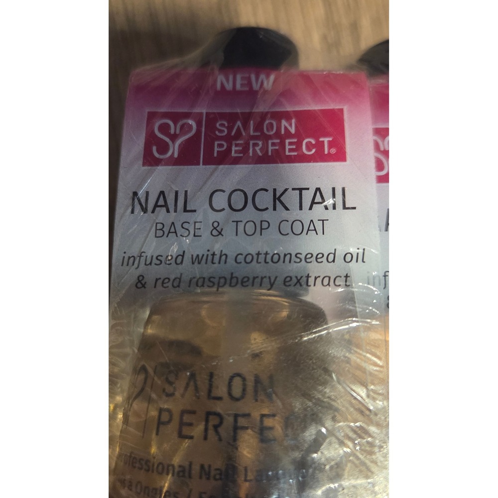 Salon Perfect Nail Cocktail Base & Top Coat 2-in-1 Treatment Lot of 2